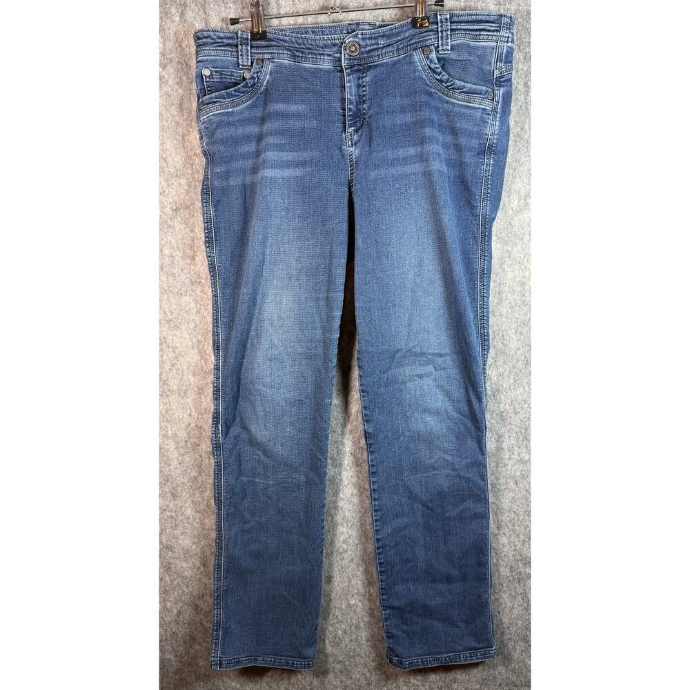 Kuhl Womens Straight 5-Pocket Jeans Size 14 Regular Denim Stretch Casual